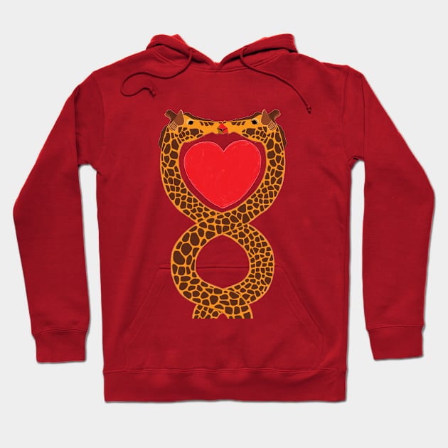 Giraffe love Hoodie by Réka Sajó